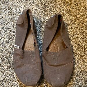 TOMS Gray Canvas Slip-Ons